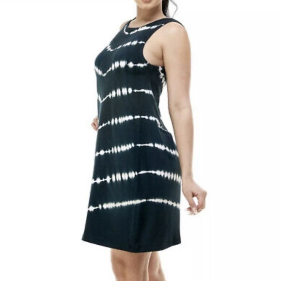 T&S by Thread & Supply Ladies Tie Dye Sleeveless Black White Size Large - Picture 2 of 10